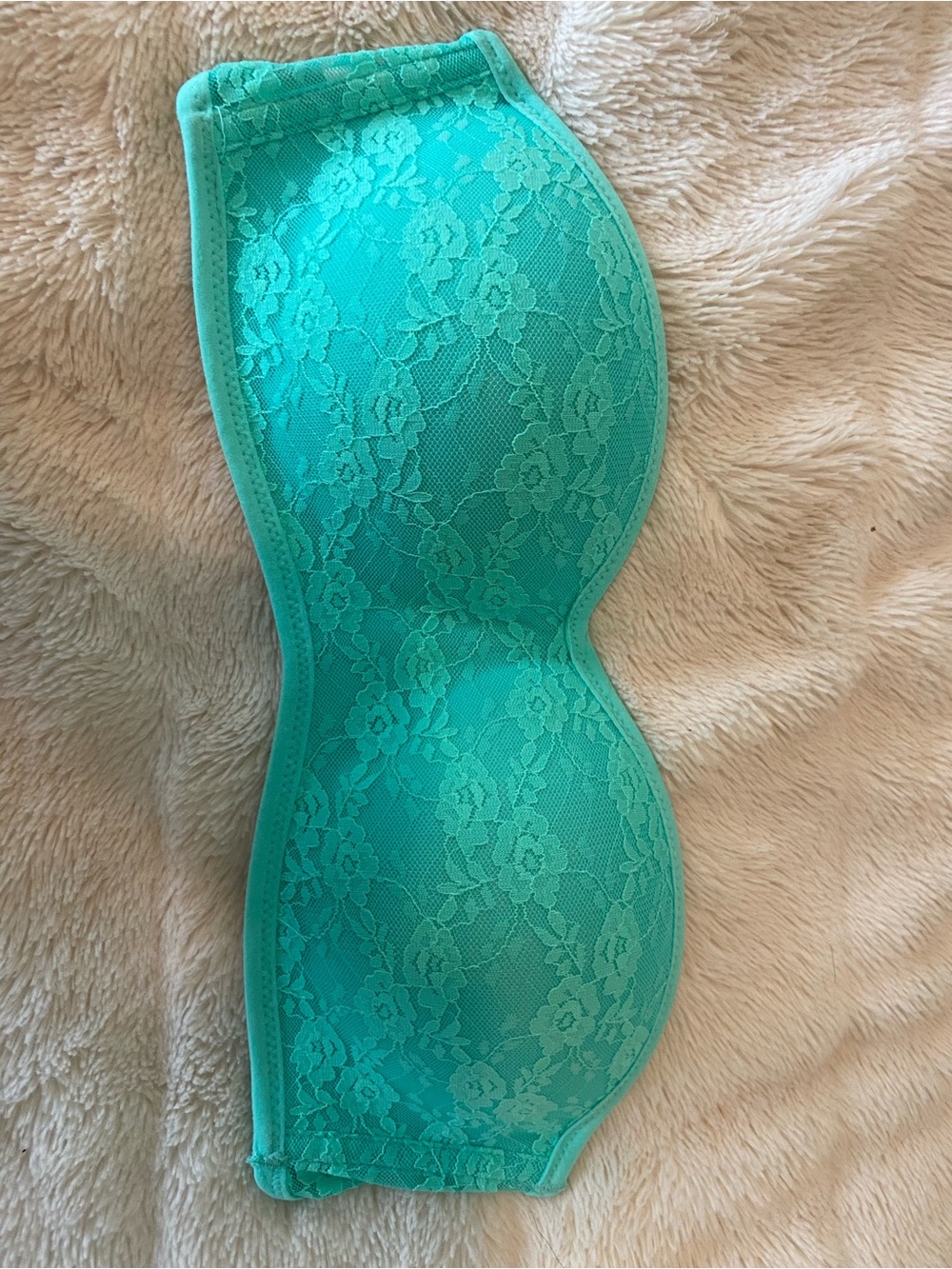 PINK Victoria's Secret Teal Lace Strapless Bandeau